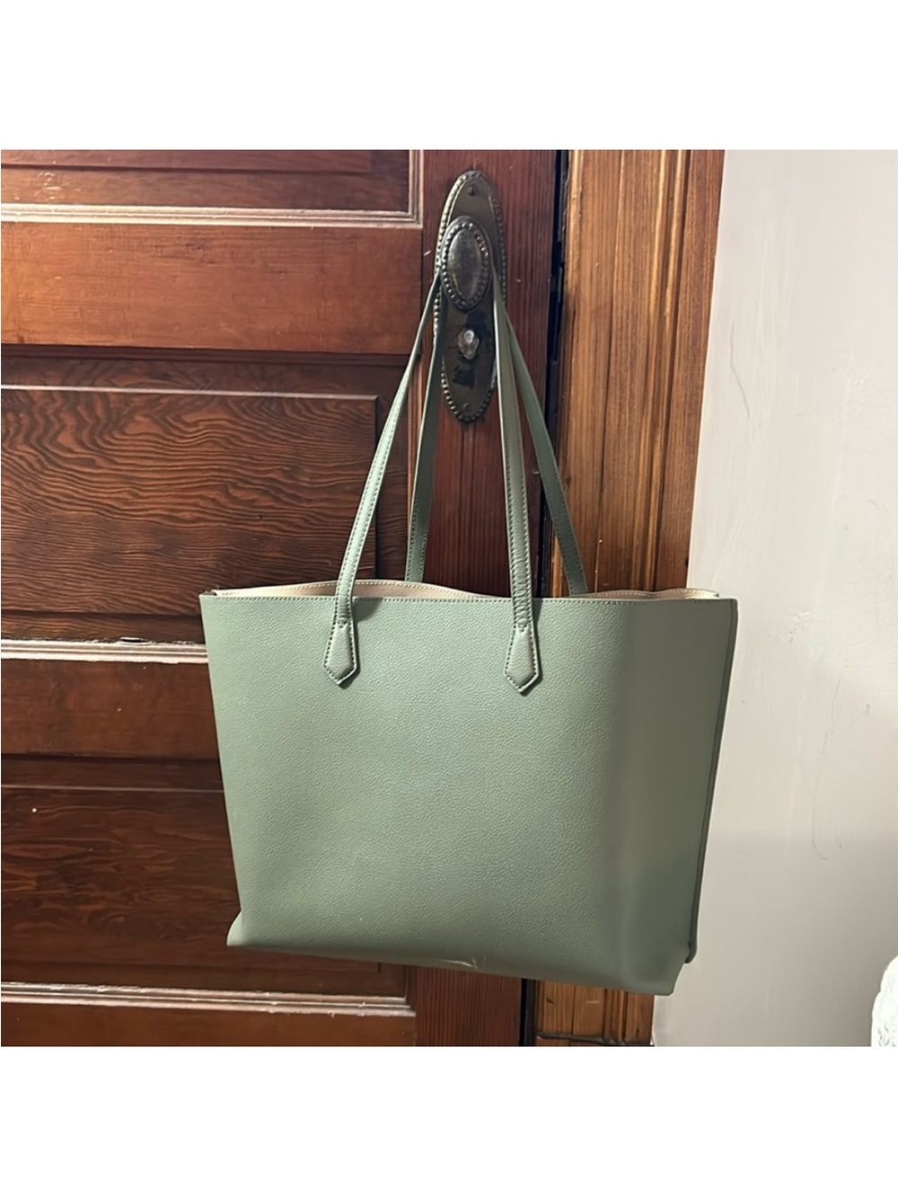 Quince Triple Compartment Shopper Tote - Sage Green